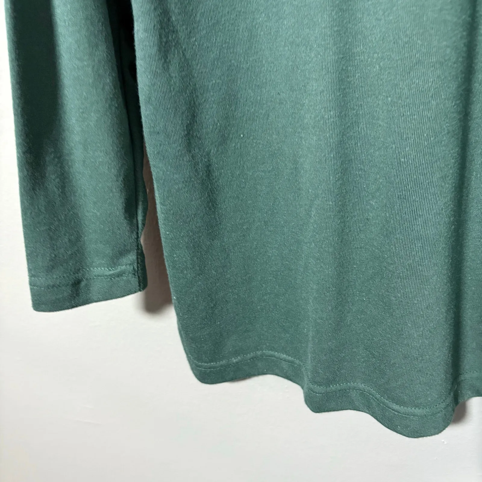 Gitano Women's Vintage 1990's Forest Green Lace Neck Tee - Image 4