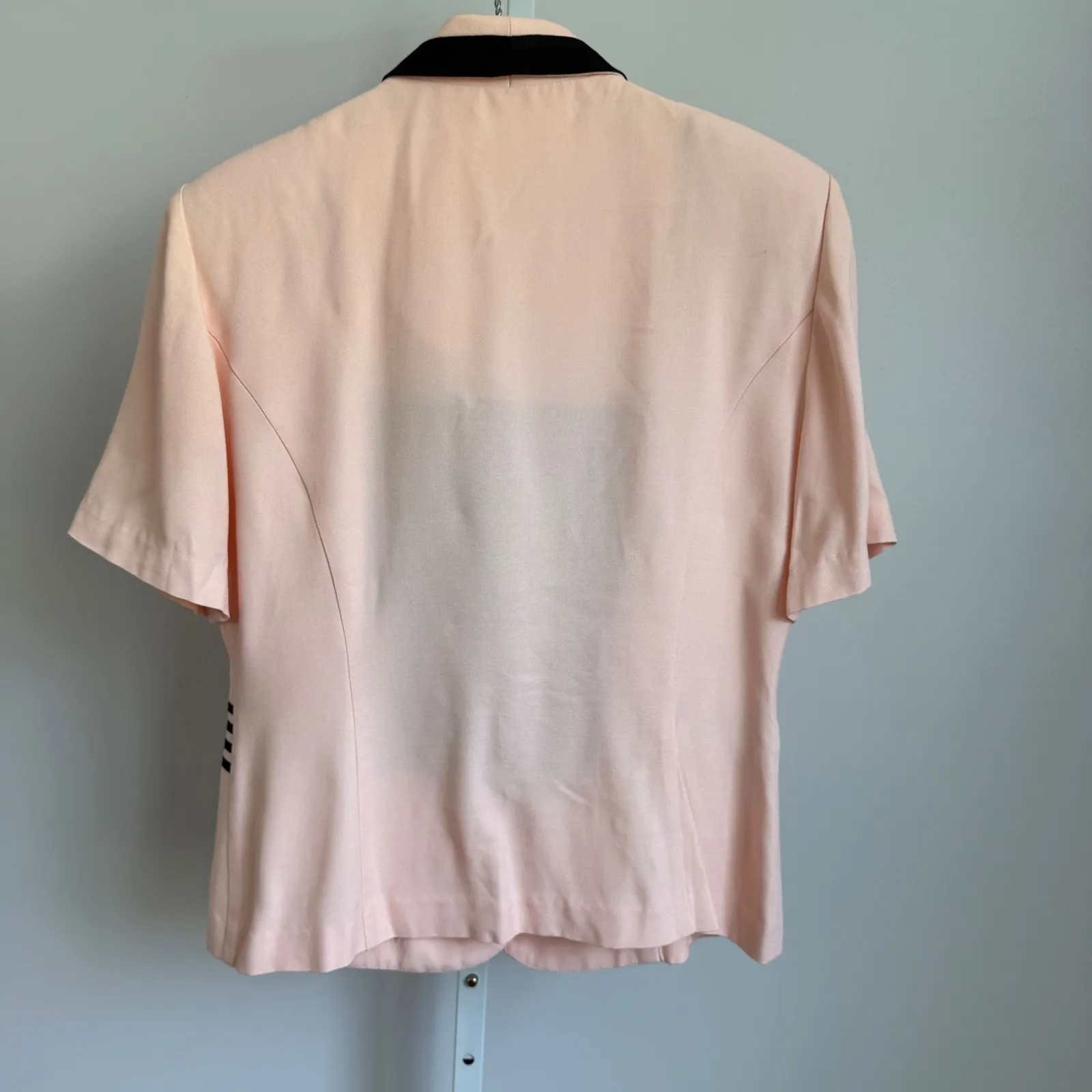 Perceptions by Irene B. Blazer Jacket Size 12 Pink Black Career Short Sleeve - Image 6