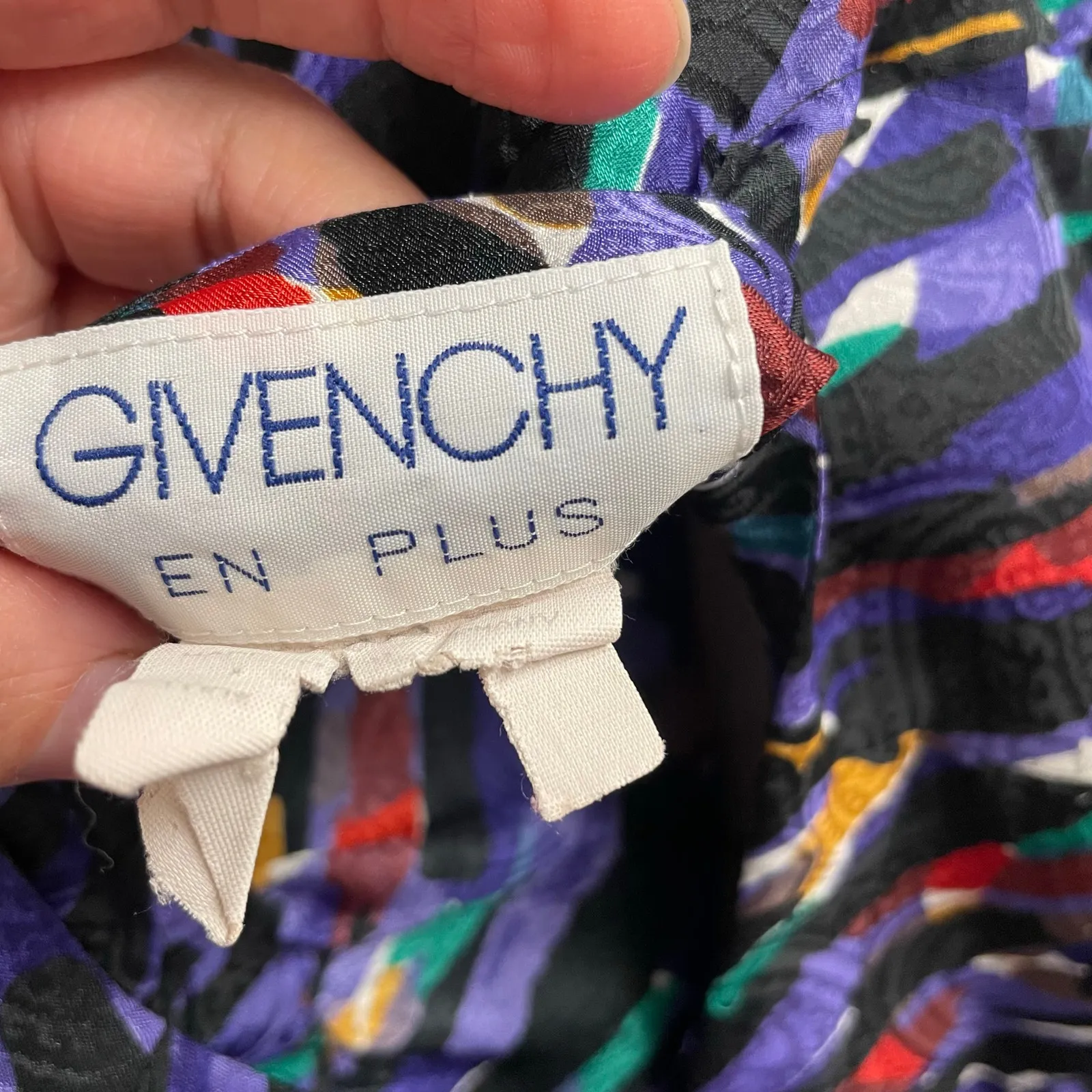 VTG Givenchy Colorful Abstract Blouse Size 42 or 14 US Made In Germany Relaxed - Image 5