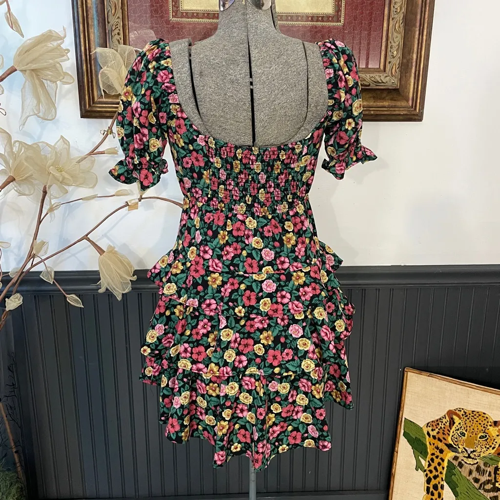 NWT Buddy Love Tammy Ruffle Floral Botanical Key Hole Mini Dress - Image 8