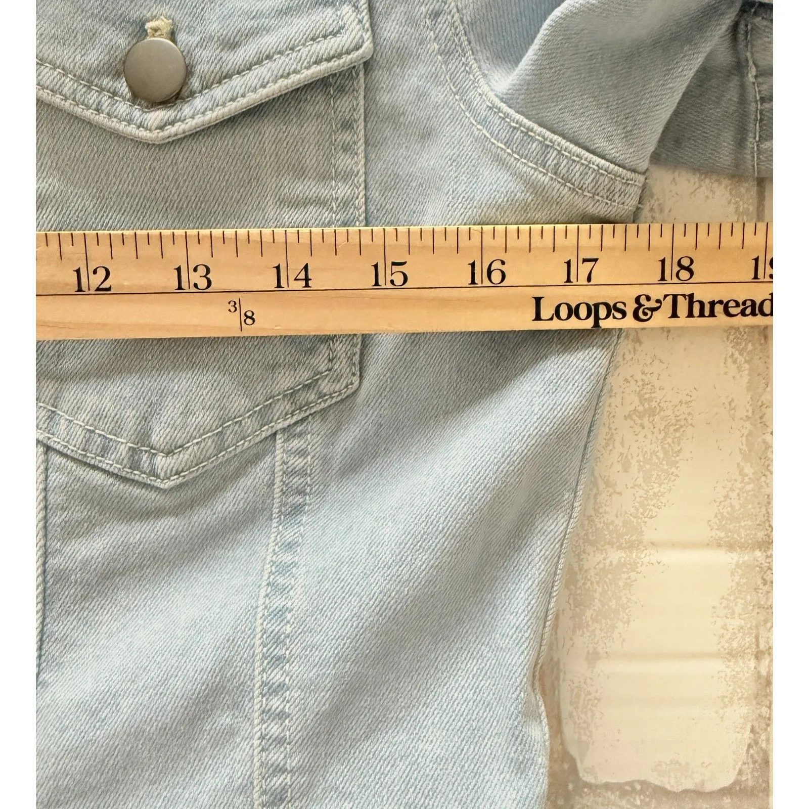 Avec Les Filles Denim Blue Wide Leg Belted Short Sleeve Fitted Jumpsuit Sz 29 - Image 5