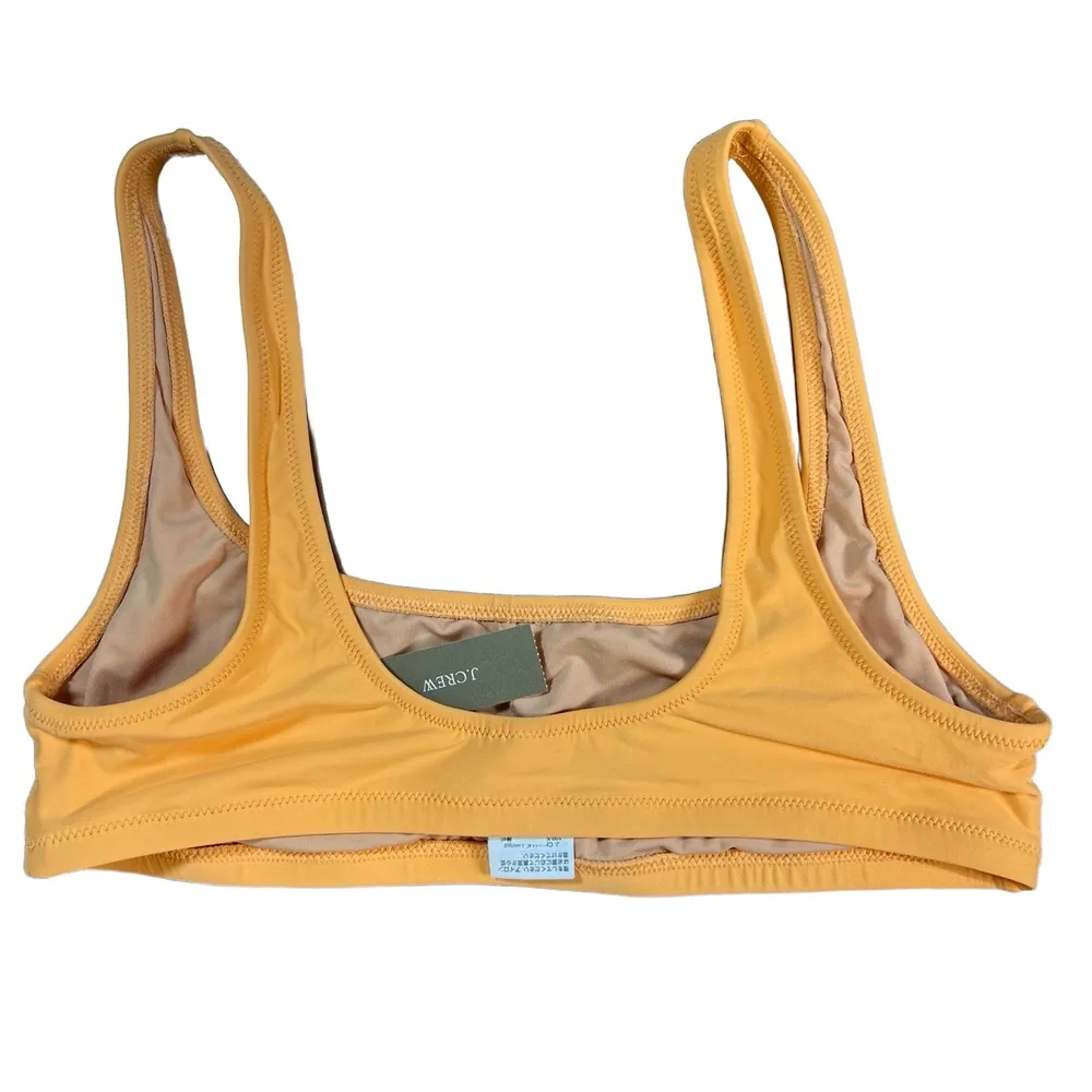 J Crew Bikini Top Orange Scoop Neck Pullover Medium New - Image 2
