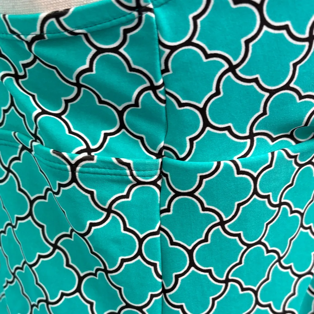 Beach Diva Teal Geometric Halter Tankini Top Blue Size 10 - Image 7