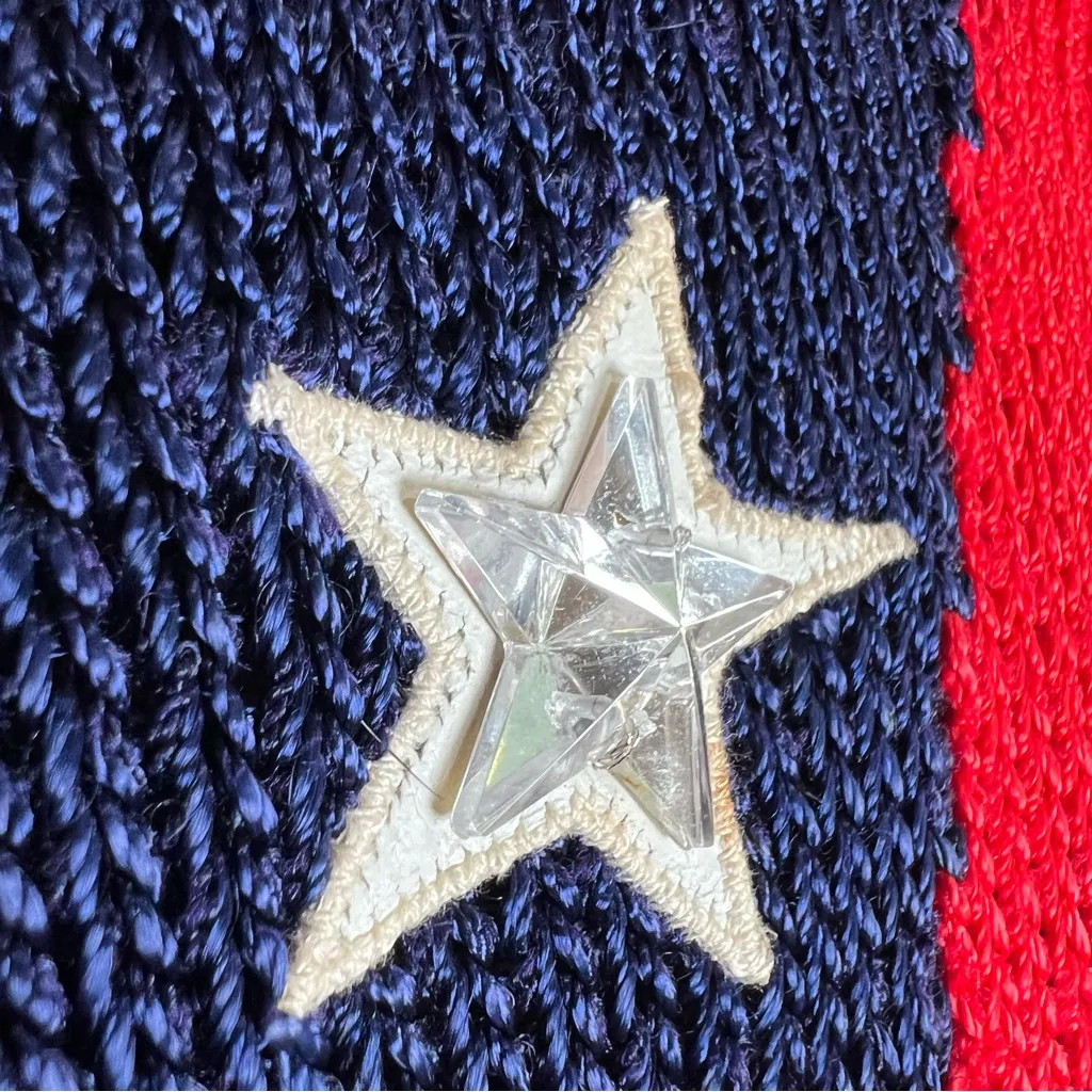 VTG Elizabeth New York American Flag Knit Sweater V - Image 6