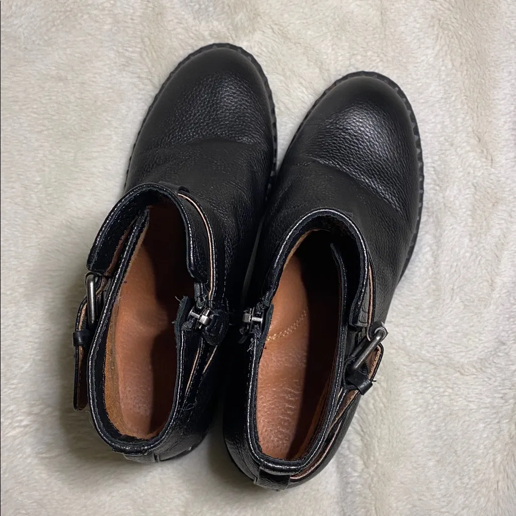 Gentle Souls Leighton Black Leather Moto Boots Ankle Zip Up 7.5 - Image 6