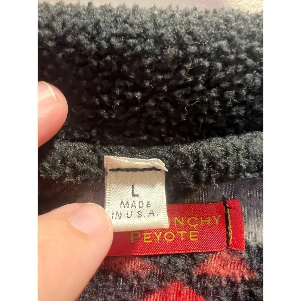 The Punchy Peyote Fleece Aztec Pullover Size Large Western Pullover - Image 6