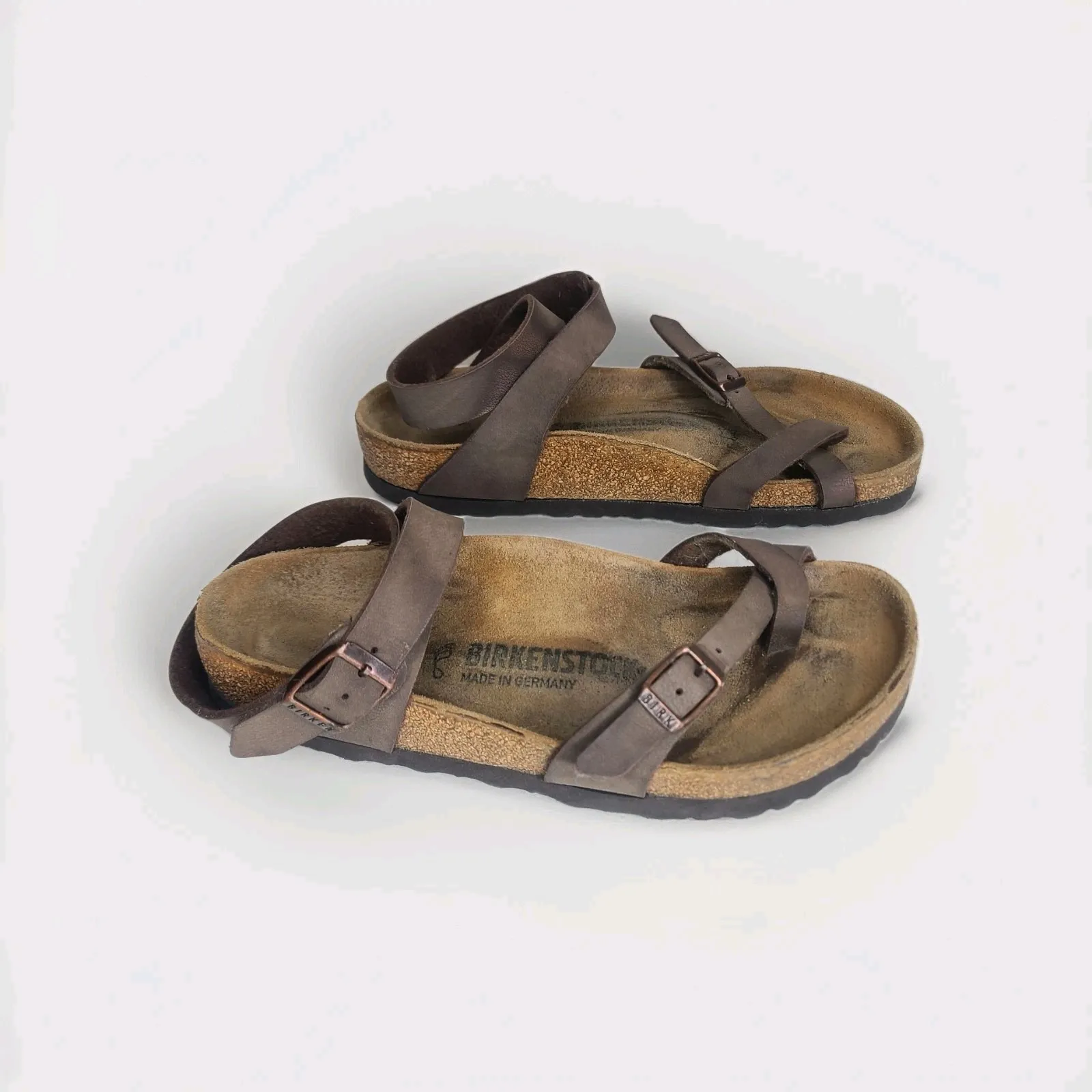 BIRKENSTOCK‎ Sandals YARA Habana Brown Oiled Leather Ankle Strap US 6 EU 37 - Image 2