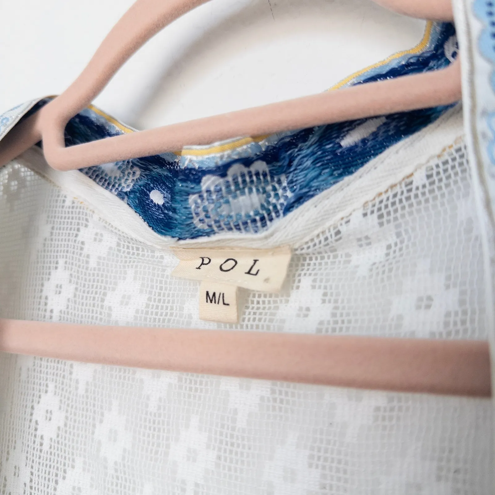 POL Womens Kimono Size M/L Multicolor Palm‎ Leaf Boho Lace Duster Resort Coastal - Image 5