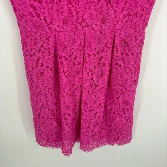 Shoshanna‎ Paris Dress Size 6 Fuchsia Bright Party Babydoll - Image 4