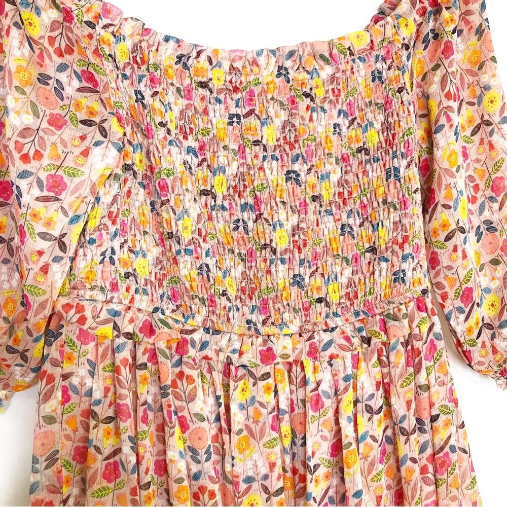 Kiki Sidonio by Molly Bracken floral print, smocked, midi dress - Image 3