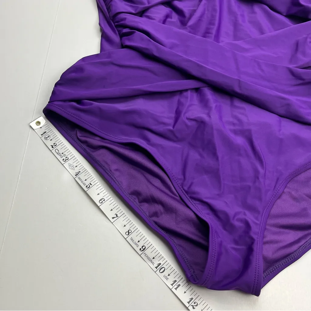 Smismivo Tummy Control Swimsuit XXXL Slimming One Piece‎ Retro Ruched Purple NEW Size undefined - Image 10