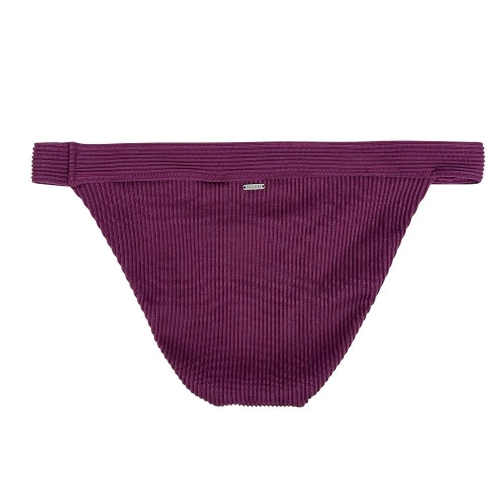 Hollister Dark Plum Purple Ribbed Hipster Swim Bikini Bottom Size Large - Image 2