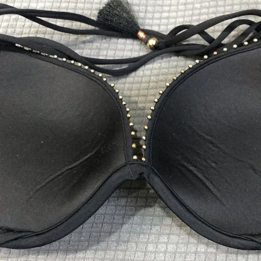 Victoria’s Secret Swim The Gorgeous Push Up bikini top boho black tassel sexy - Image 8