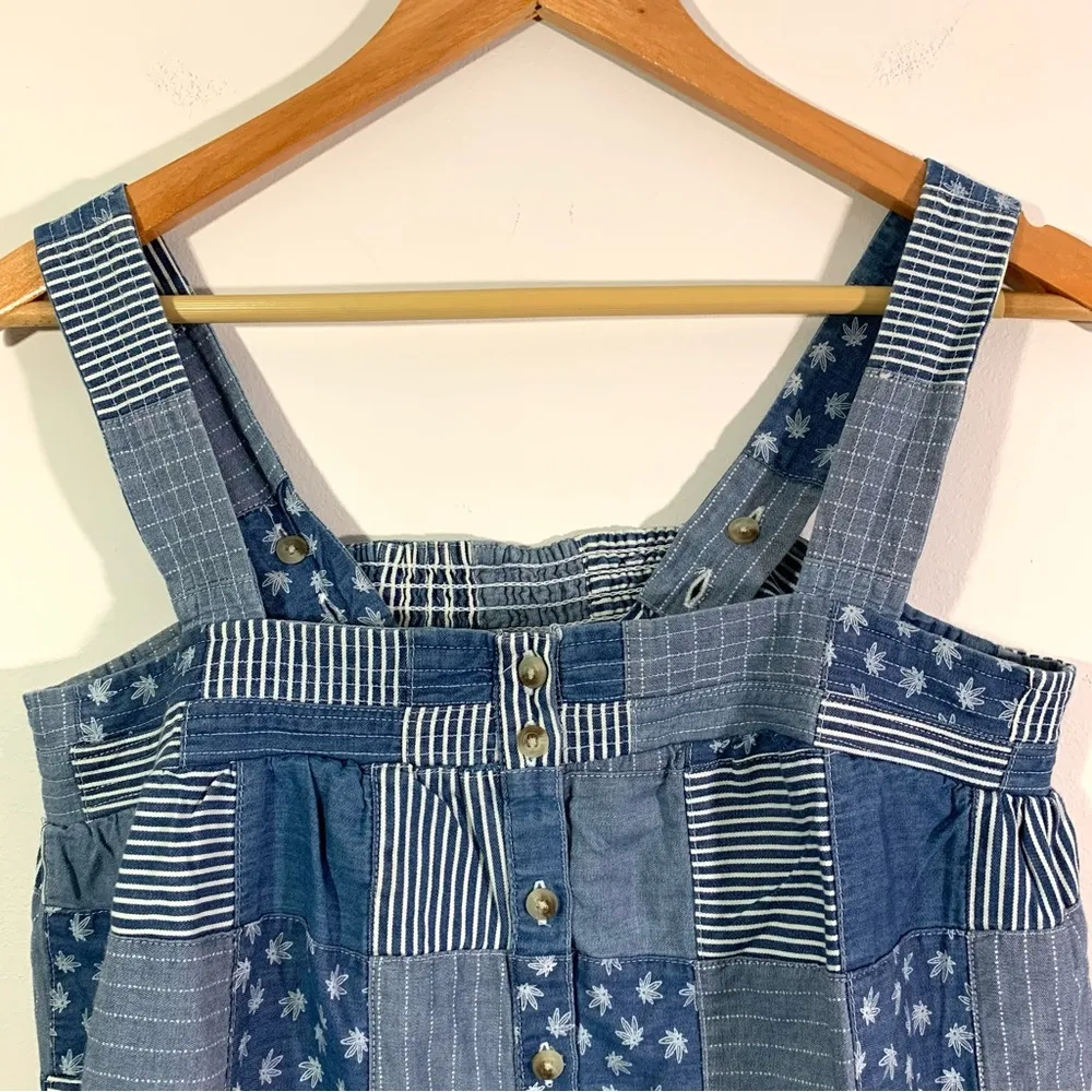 NWT Lucky Brand Highest Quality Patchwork Cannabis Leaf Denim Tank Top - Image 2