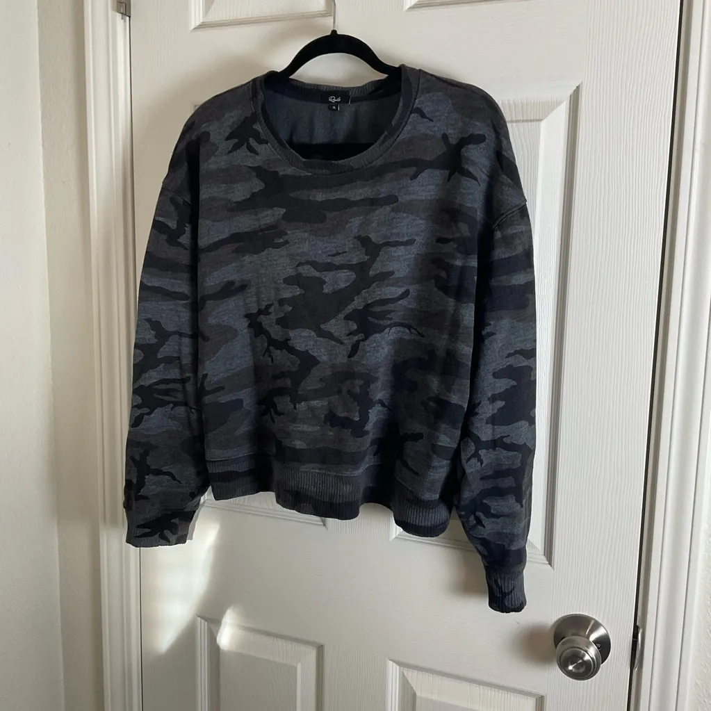 Rails Ramona Iron Camo Crewneck Sweatshirt Gray Black Size X-Large - Image 2