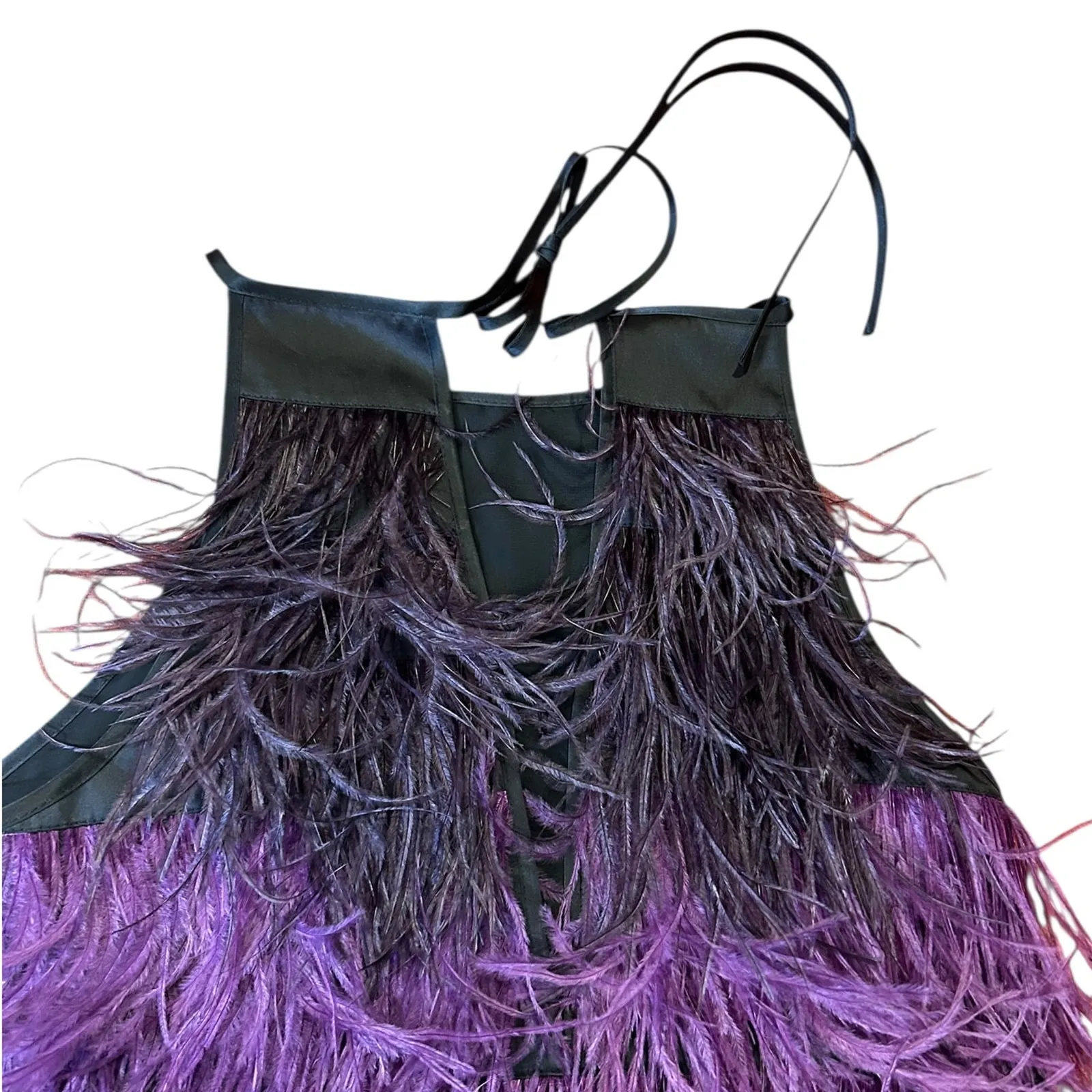 NWT Cynthia Rowley Ivy Ombre Ostrich Feather Multicolor Mini Dress XS $795 - Image 7