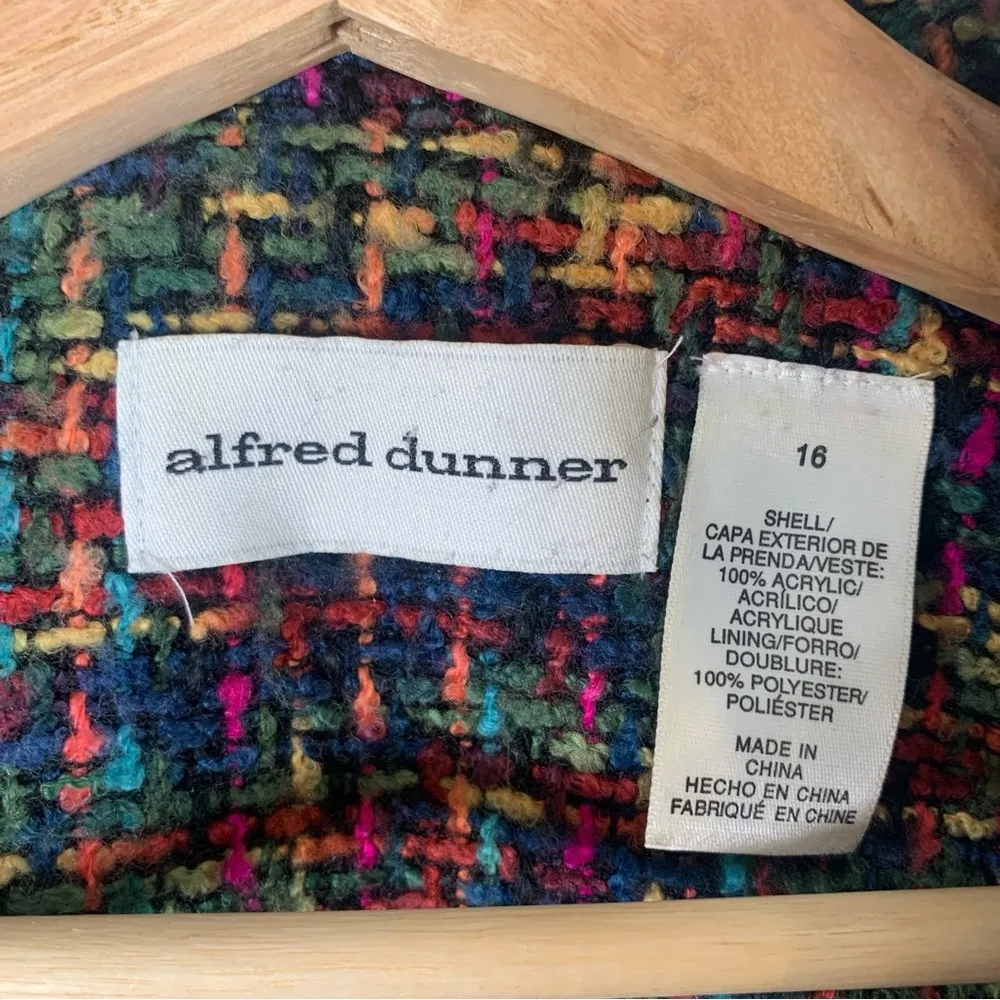 Alfred Dunner Multicolor Tweed Jacket Size 16 - Image 9