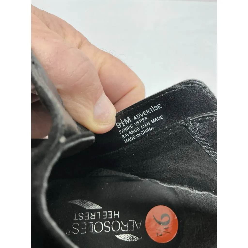 Womans NWOT Aerosoles Advertise Heel Rest Ankle Boots 9.5 M Black Side Zip Heel - Image 7
