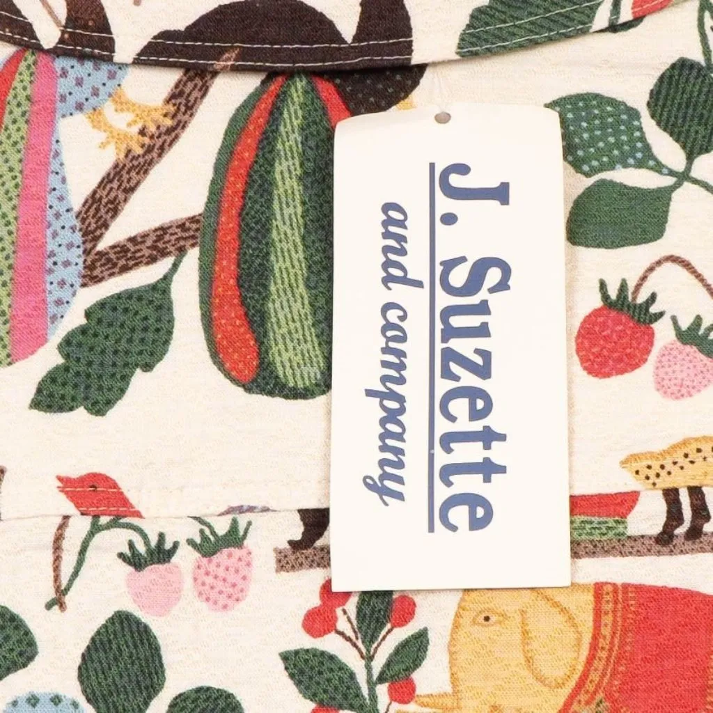 Alexis & Avery VTG Jacket M White Wild Vine Animals Ostrich Elephant Peacock Cat Size M - Image 7