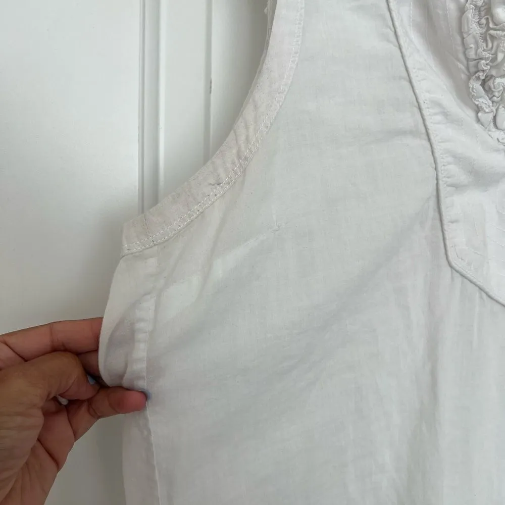 Tory Burch White Sleeveless Top 14 RUNS SMALL - Image 6