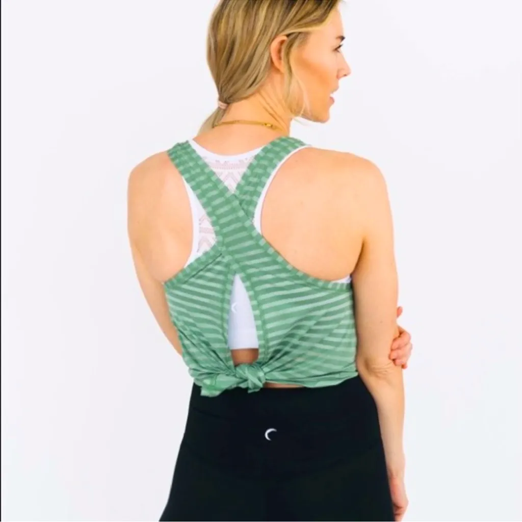 NWT ZYIA Forest Nimbus Split Back Athletic Stripe Breathable Tank Top XXL - Image 5