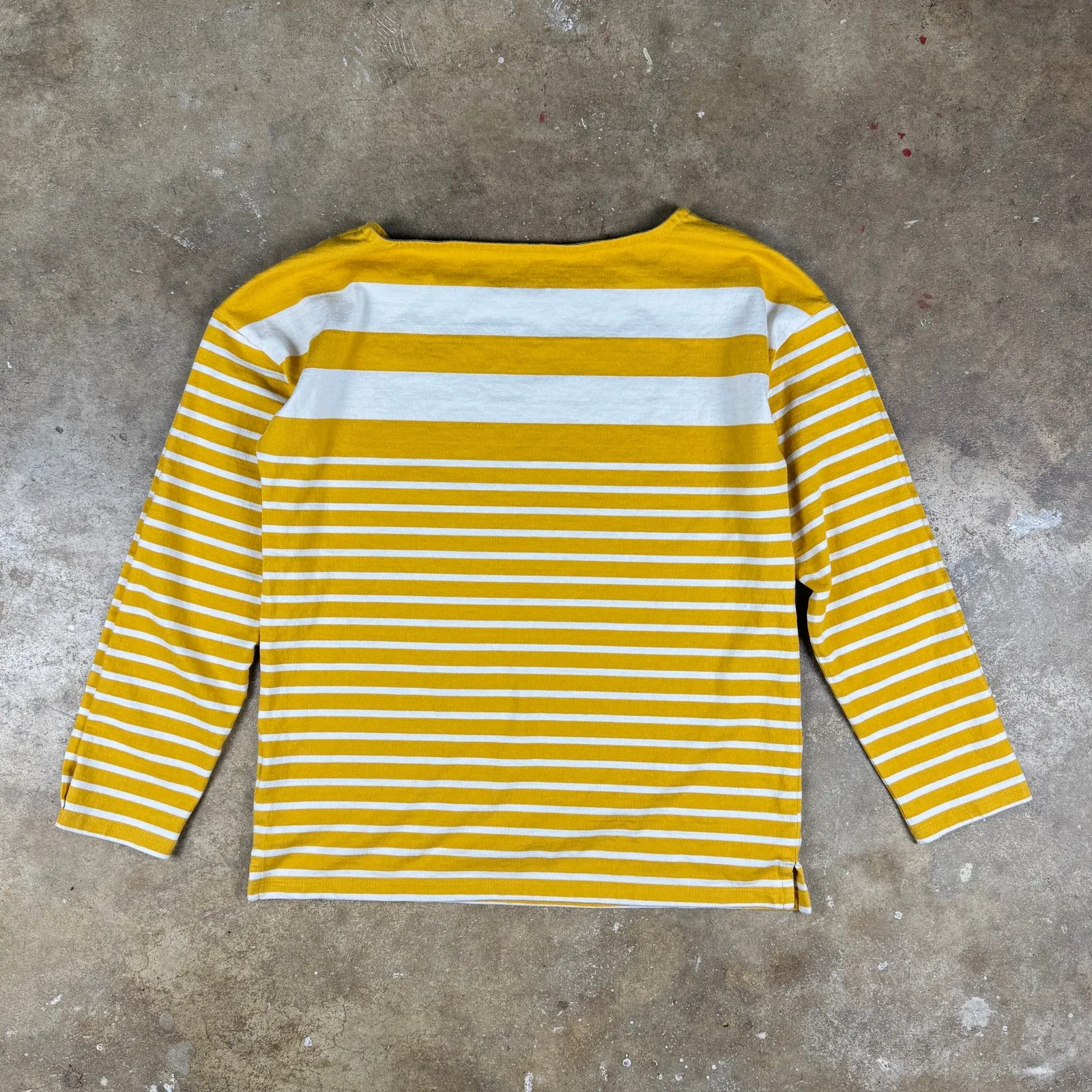 Talbots Women’s Striped Boatneck Long‎ Sleeve Top M Mustard Yellow White Cotton - Image 6