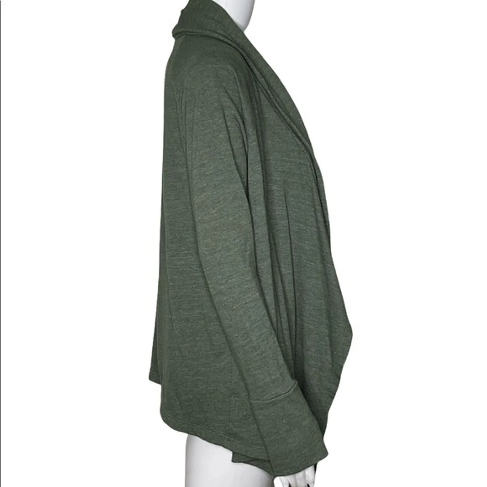 Splendid‎ Sweater Women Small Green Drape Front Open Updated Basic Minimalist - Image 2