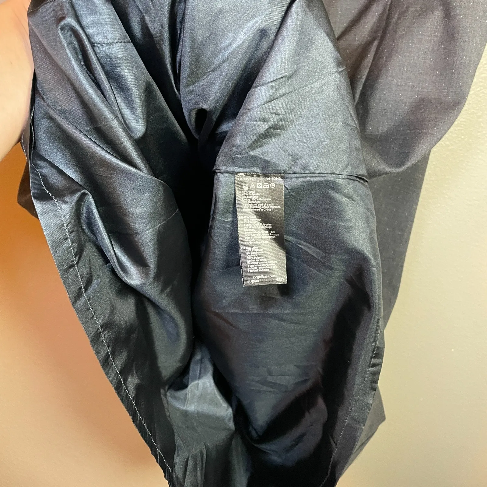 Long Tall Sally Dress Size US 16 Wool Blend Gray White Polka Dots Career Office - Image 7