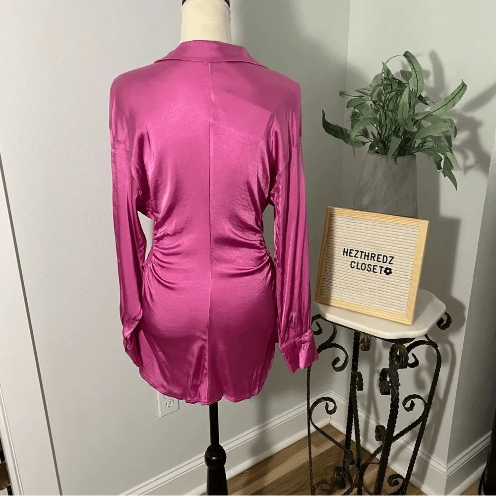 Setre Ecru Tunic Top in Satin Pink Size L - Image 5
