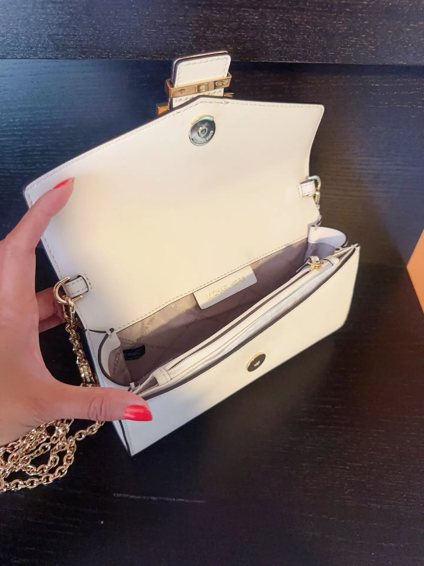 PENELOPE Light CREAM MD CLUTCH LEATHER Handbag crossbody wallet - Image 4