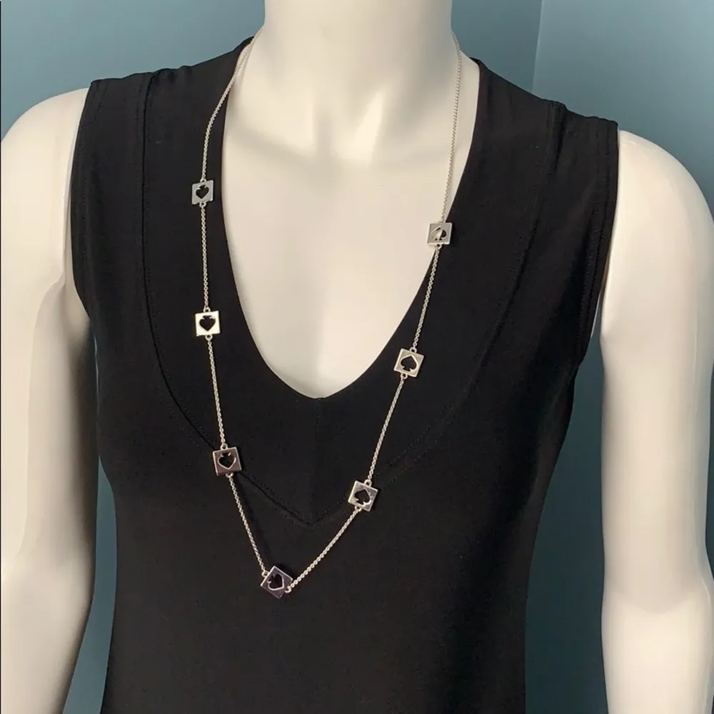 Kate Spade Silver Hole Punch Out Long Necklace - Image 7