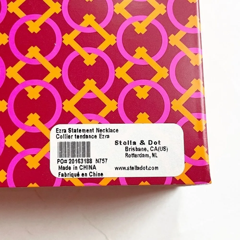 Stella & Dot Ezra Statement Necklace Layered Versatile Adjustable Stone Metal - Image 6