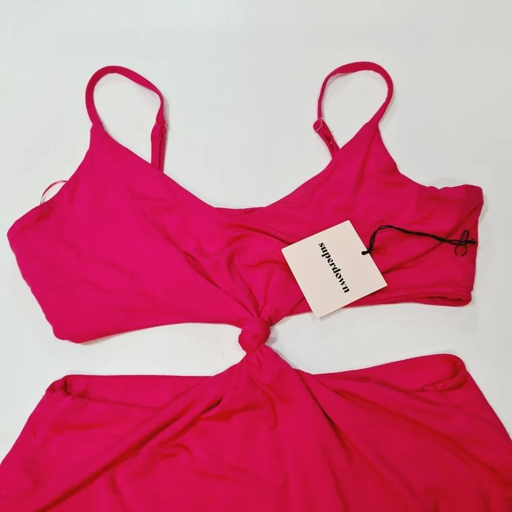 Superdown Lucia Cut Out Mini Dress in Pink Large - Image 6
