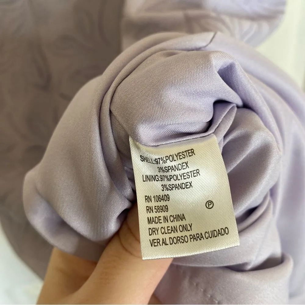 ANTONIO MELANI Lilac Lace Sheath Dress Purple Leaves Size 6 - Image 5