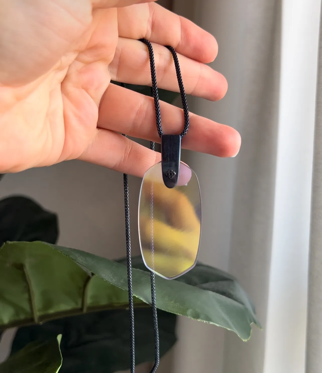 Indigo Dichroic Inez Navy Gunmetal necklace - Image 9