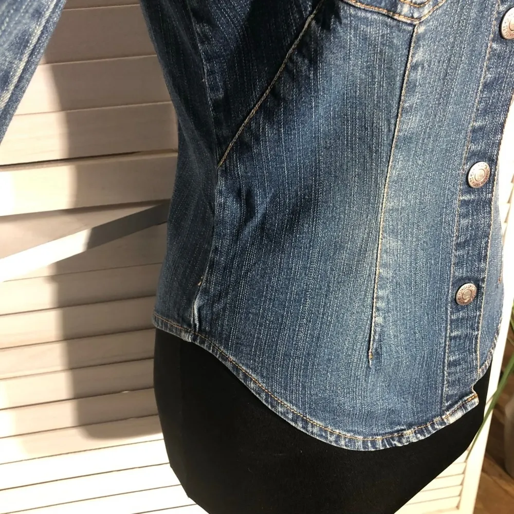 Hot Kiss Y2K Vintage Denim Shacket Cinched Waist XS - Image 8