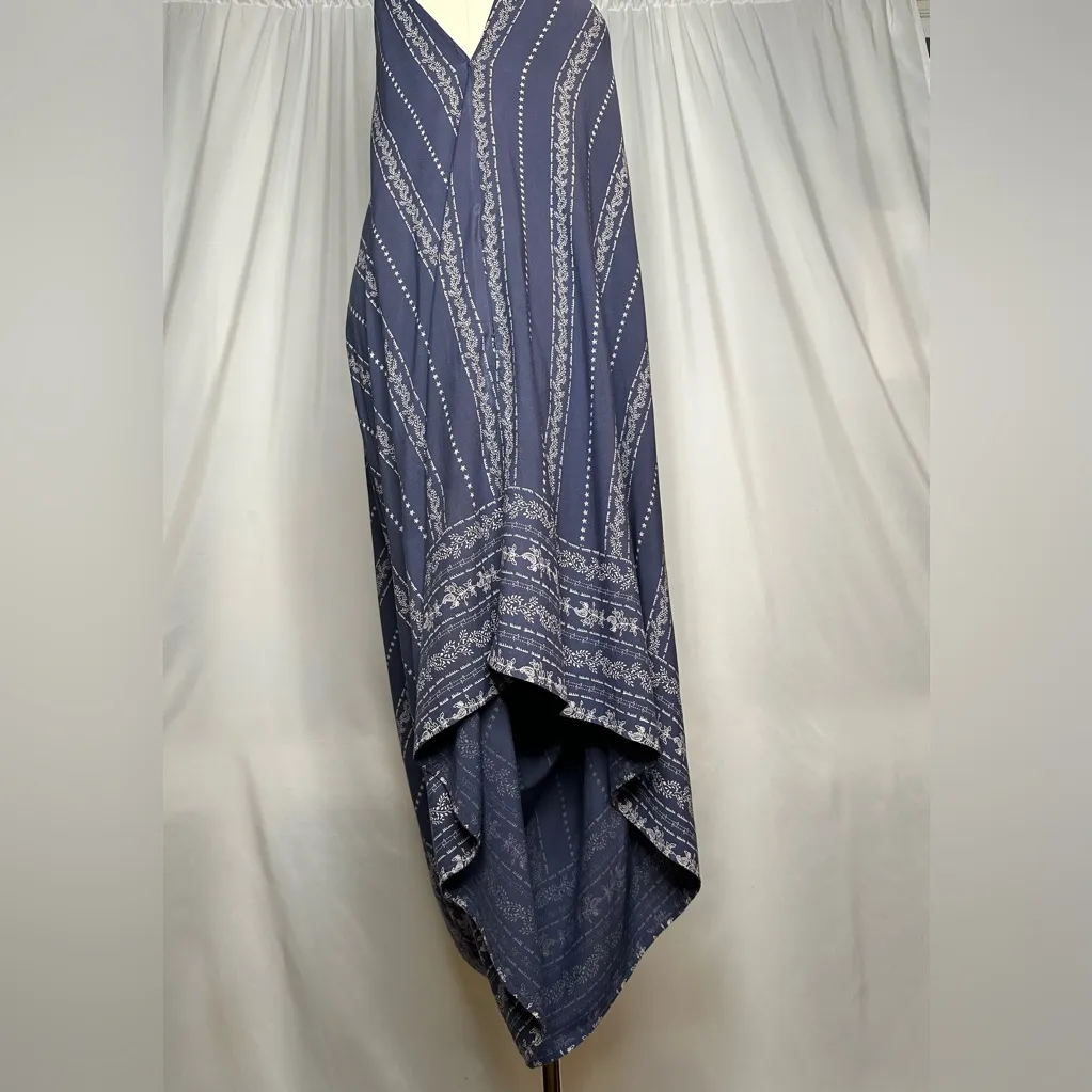 Japna Navy Bandana Print Harem Jumpsuit V-Neck Size L (1123) - Image 8