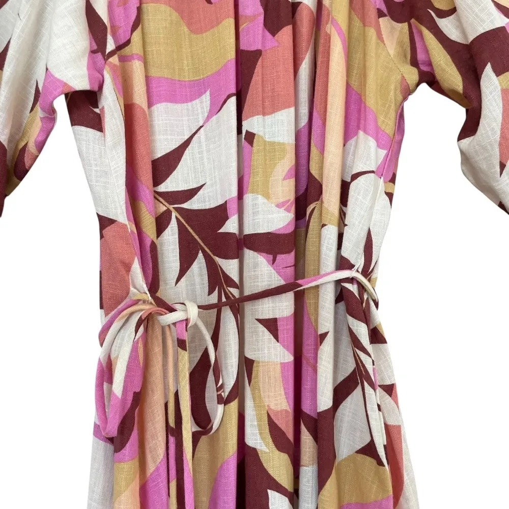 MINKPINK Kali Mini Dress Linen Blend Floral Lightweight Tie Waist - Image 12