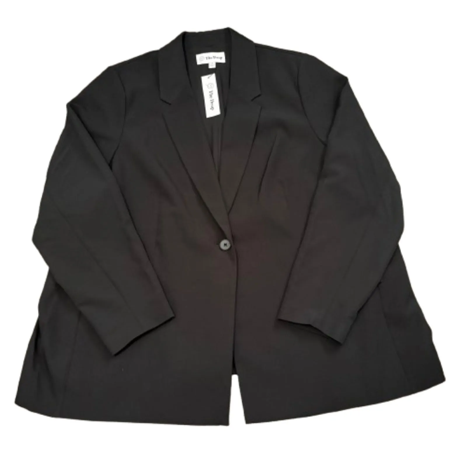 NWT The Drop Womens Blake Long Blazer Button Black Classic Career‎ Plus Size 3X - Image 2