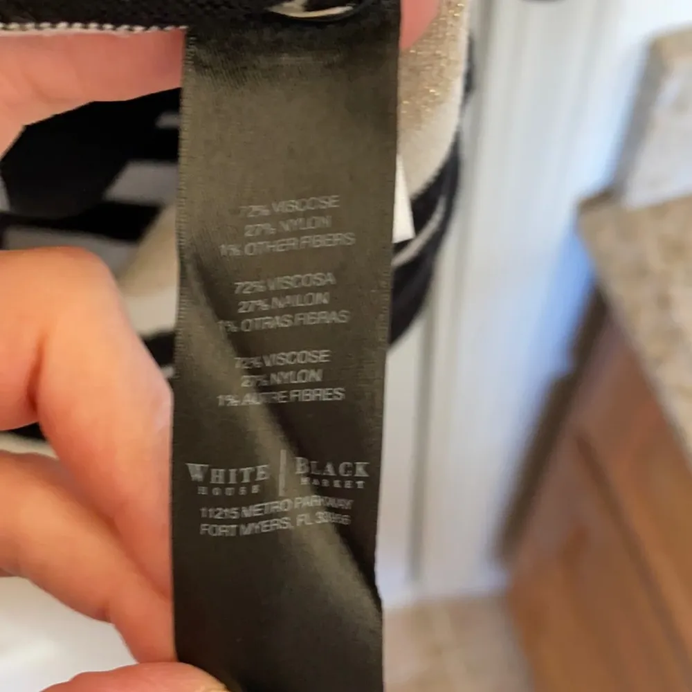 White House Black Market Striped Sweater Women EUC Sz Sm Black Gold - Image 66