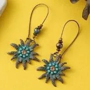 Boho Turquoise Dangle Earrings Blue - Image 10
