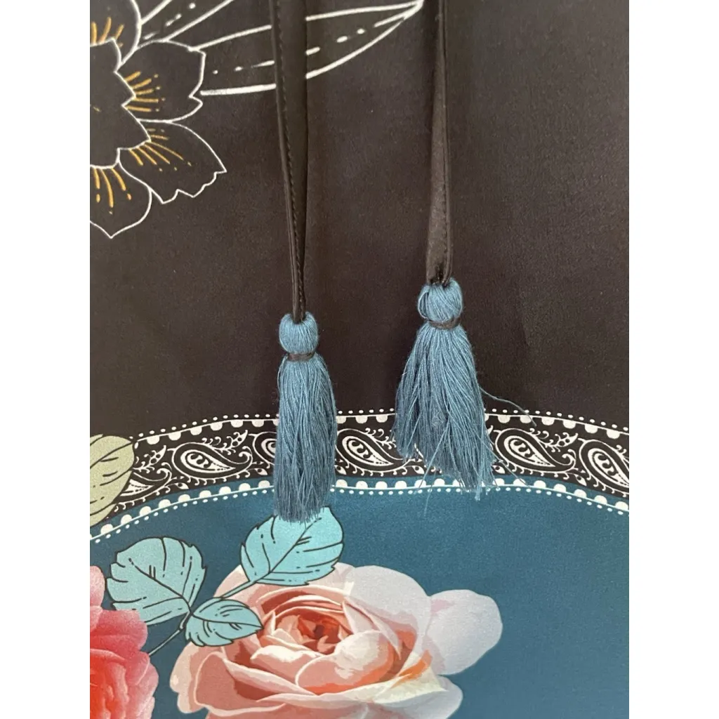 Johnny Was Boho Rosabel Ruffle Silk Blouse Floral Large Romantic Goth - Image 5