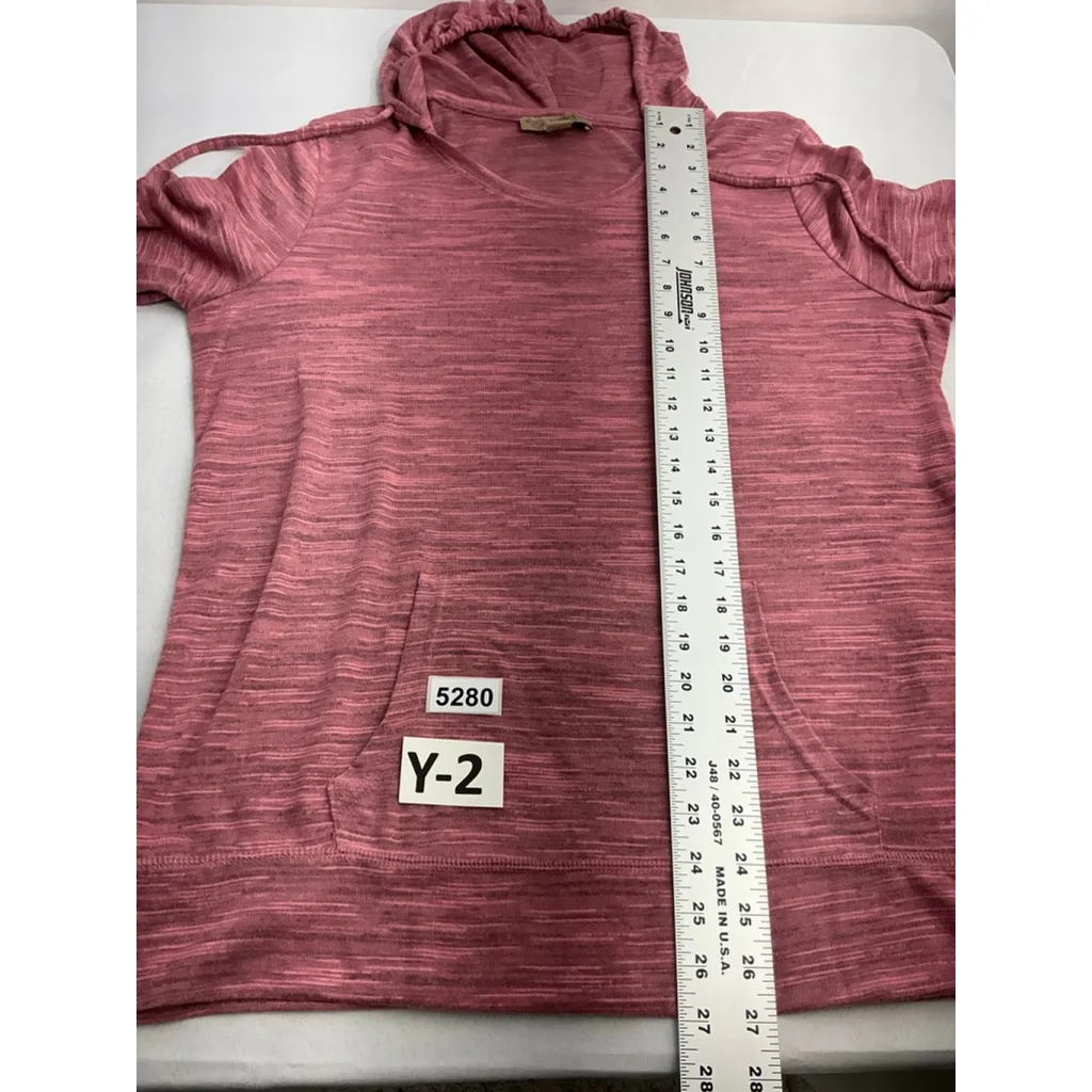 Womans Nine West Vtg America Long Sleeve Pullover Hoodie Large Pink Pockets - Image 7