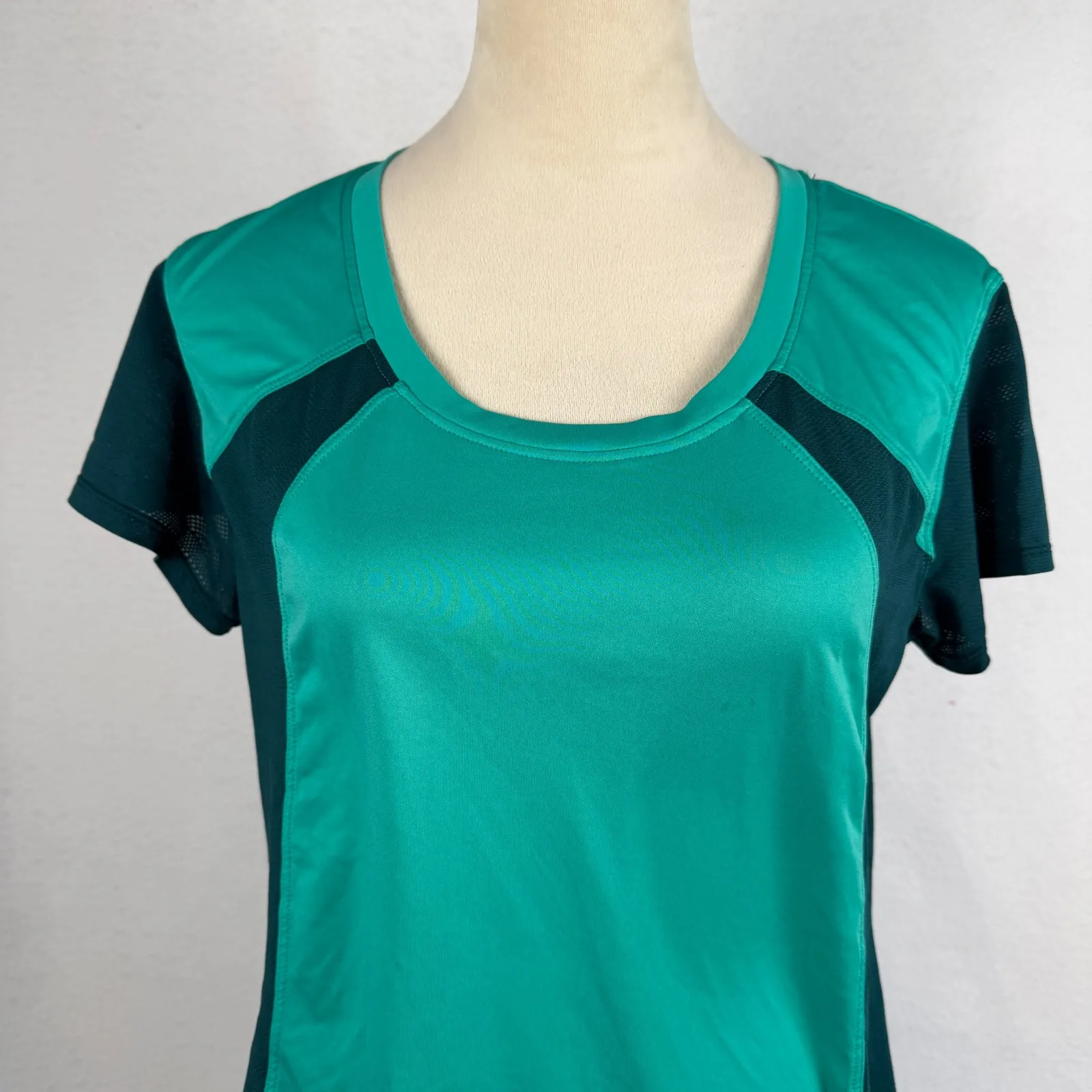 Avia Teal Dark Green Colorblock Athletic TShirt Top Women XL Sporty Athleisure - Image 2
