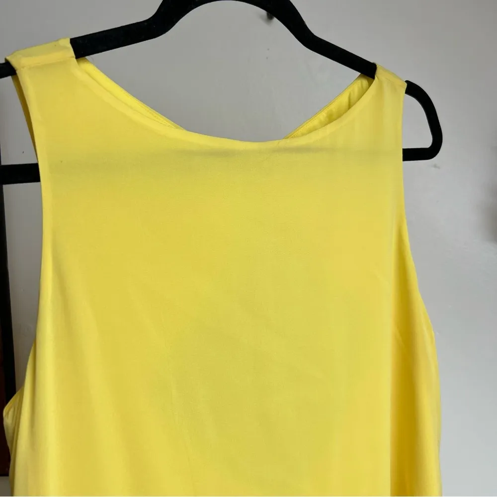 Alice & Olivia Cut Out Back Yellow Sleeveless Mini Shift Dress - Image 3