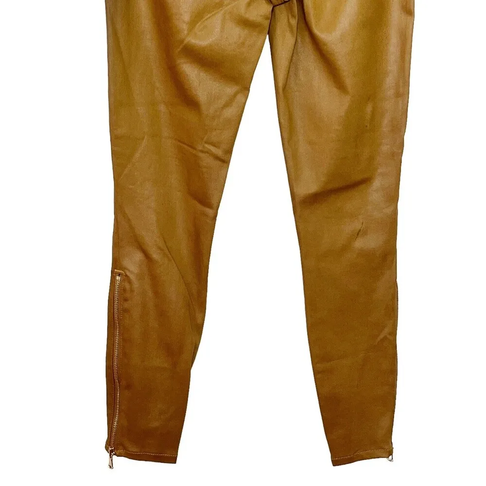 L'AGENCE Sabine Dark Khaki Coated Skinny Mid Rise Jeans Women Size 26 - Image 8