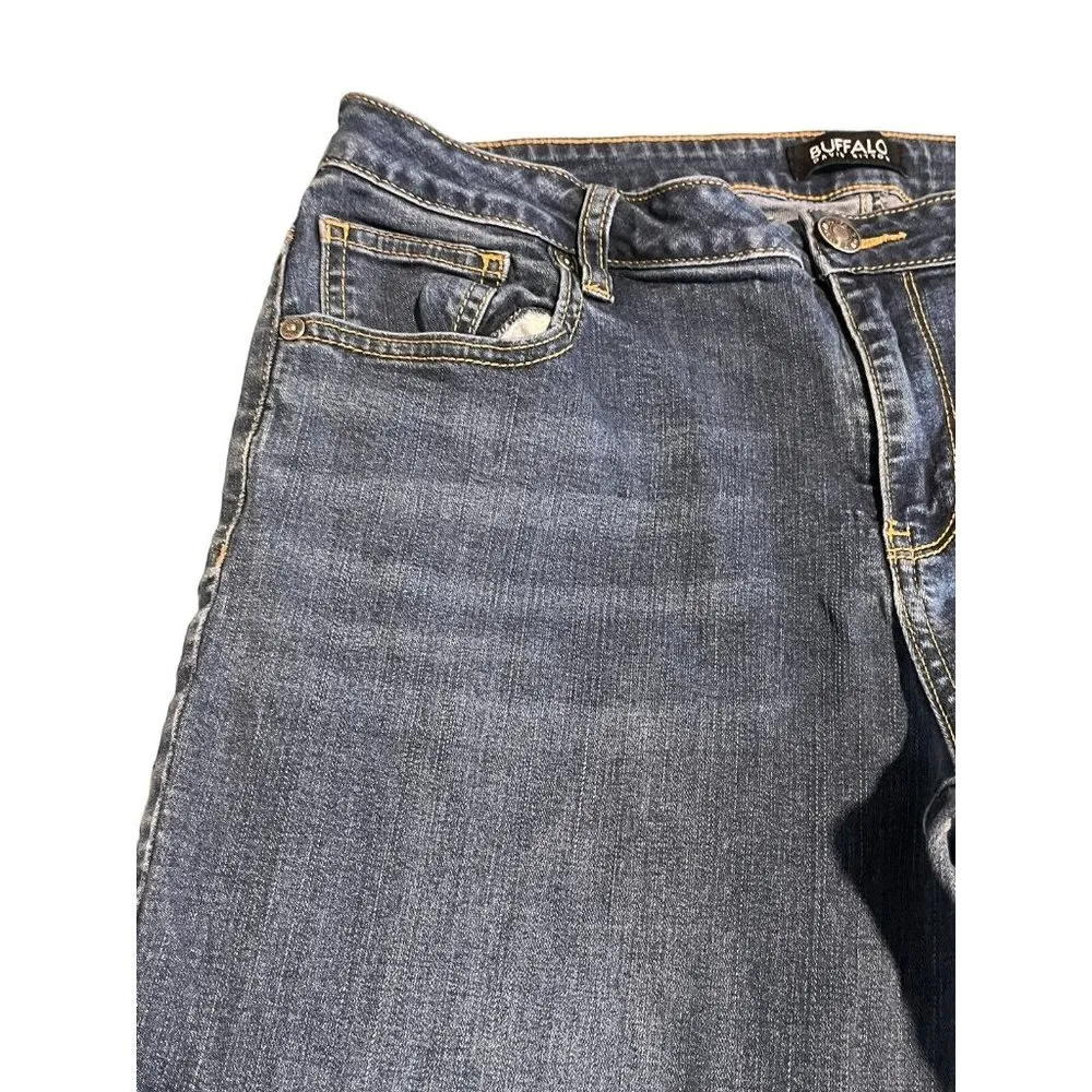 Buffalo Jeans Womens Size 12/32 Blue Skinny Stretch Mid Rise Tapered Pants - Image 3