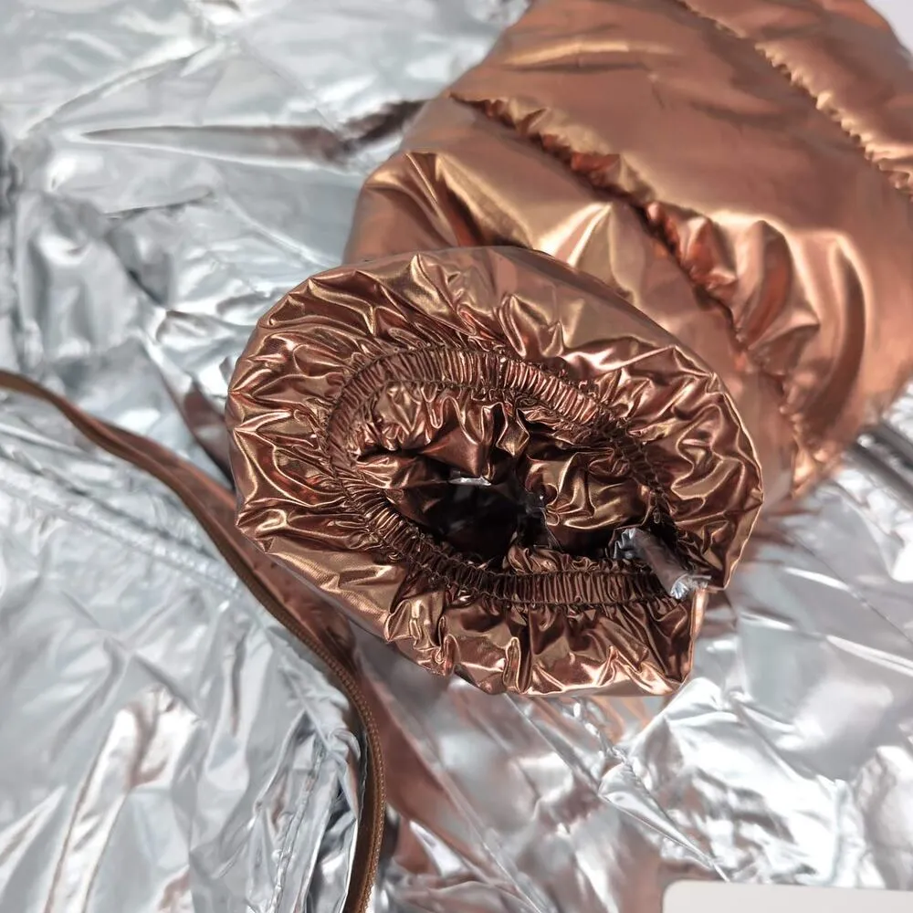 Desigual Jasmine Gold Metallic Puffer Padded Women's Jacket - US Size XS - NWT - Image 14