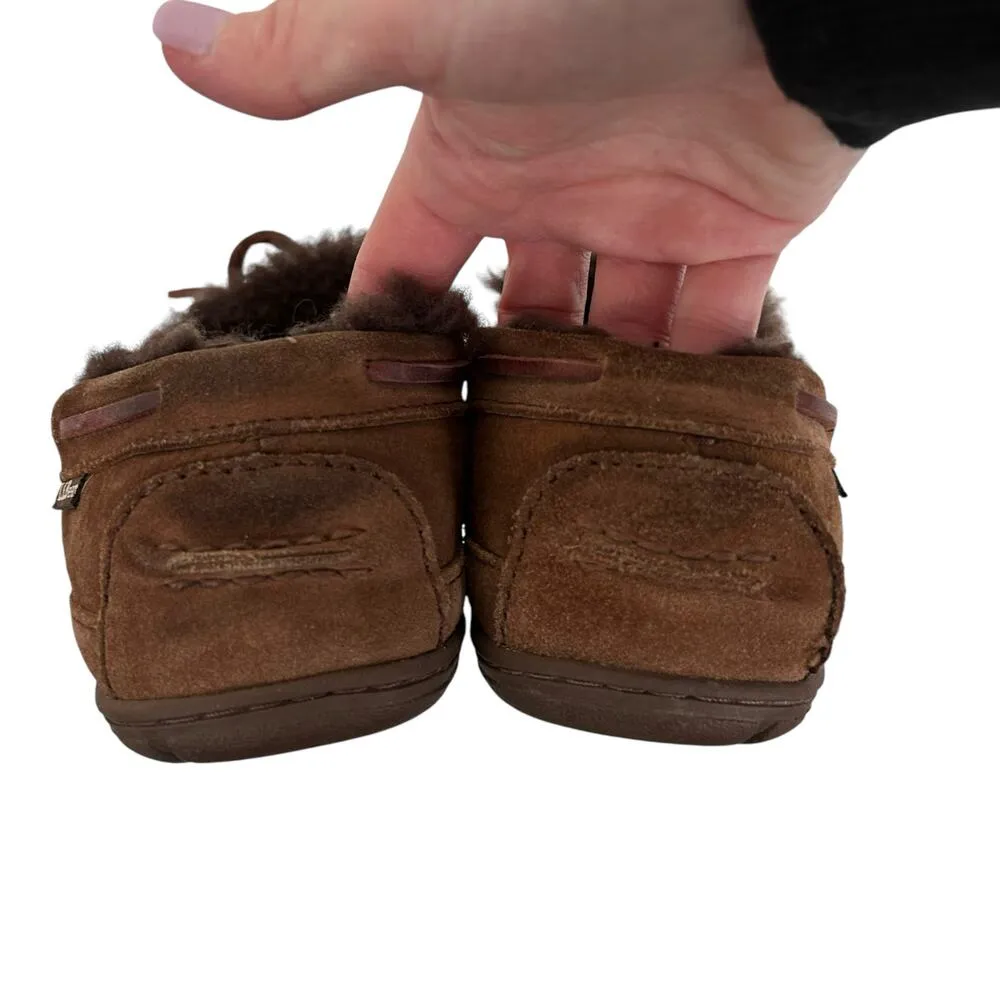 LL Bean Brown Suede Moccasins Slippers Sz 8 - Image 5