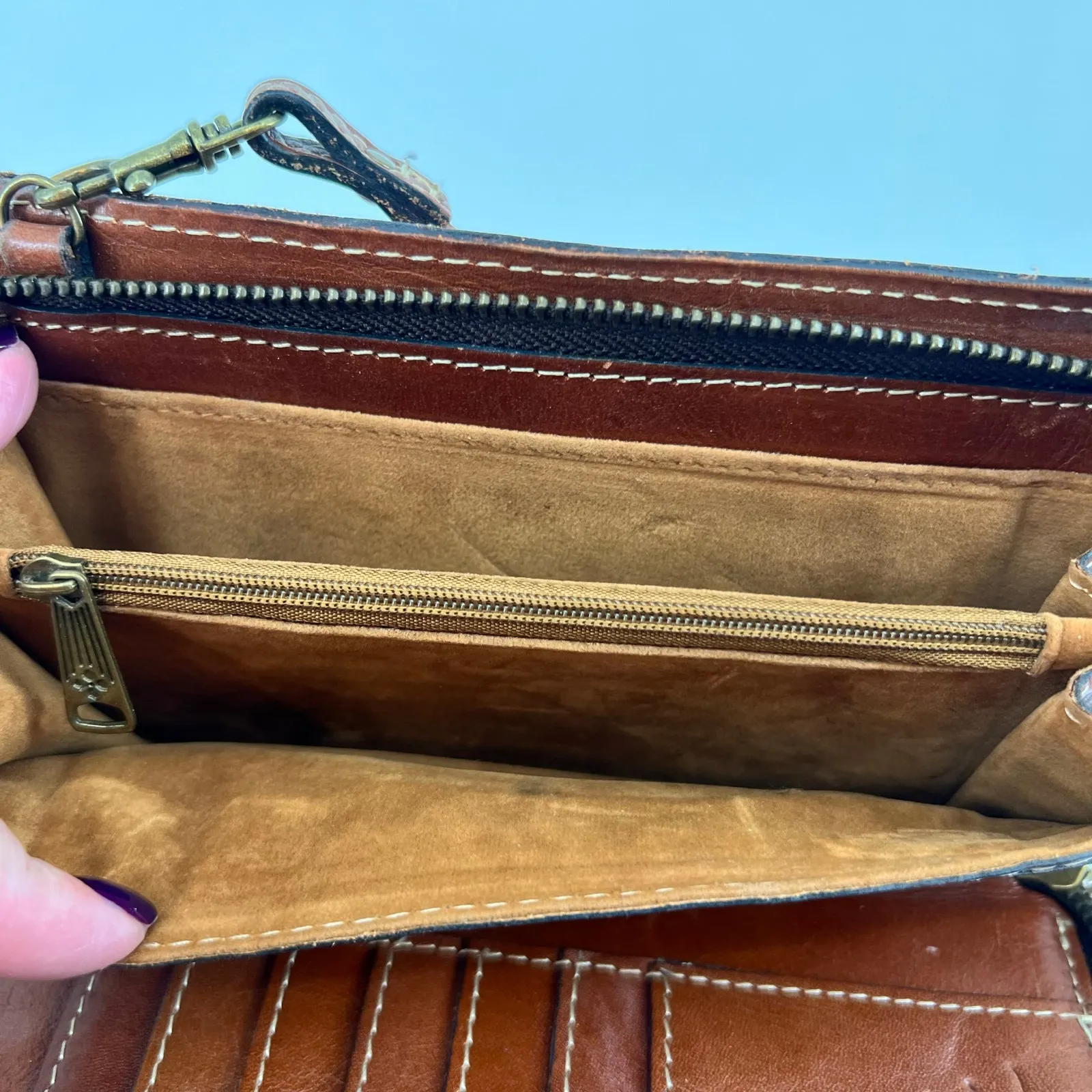 Patricia Nash Azario Crossbody Organizer Wallet floral crossbody leather bag - Image 7